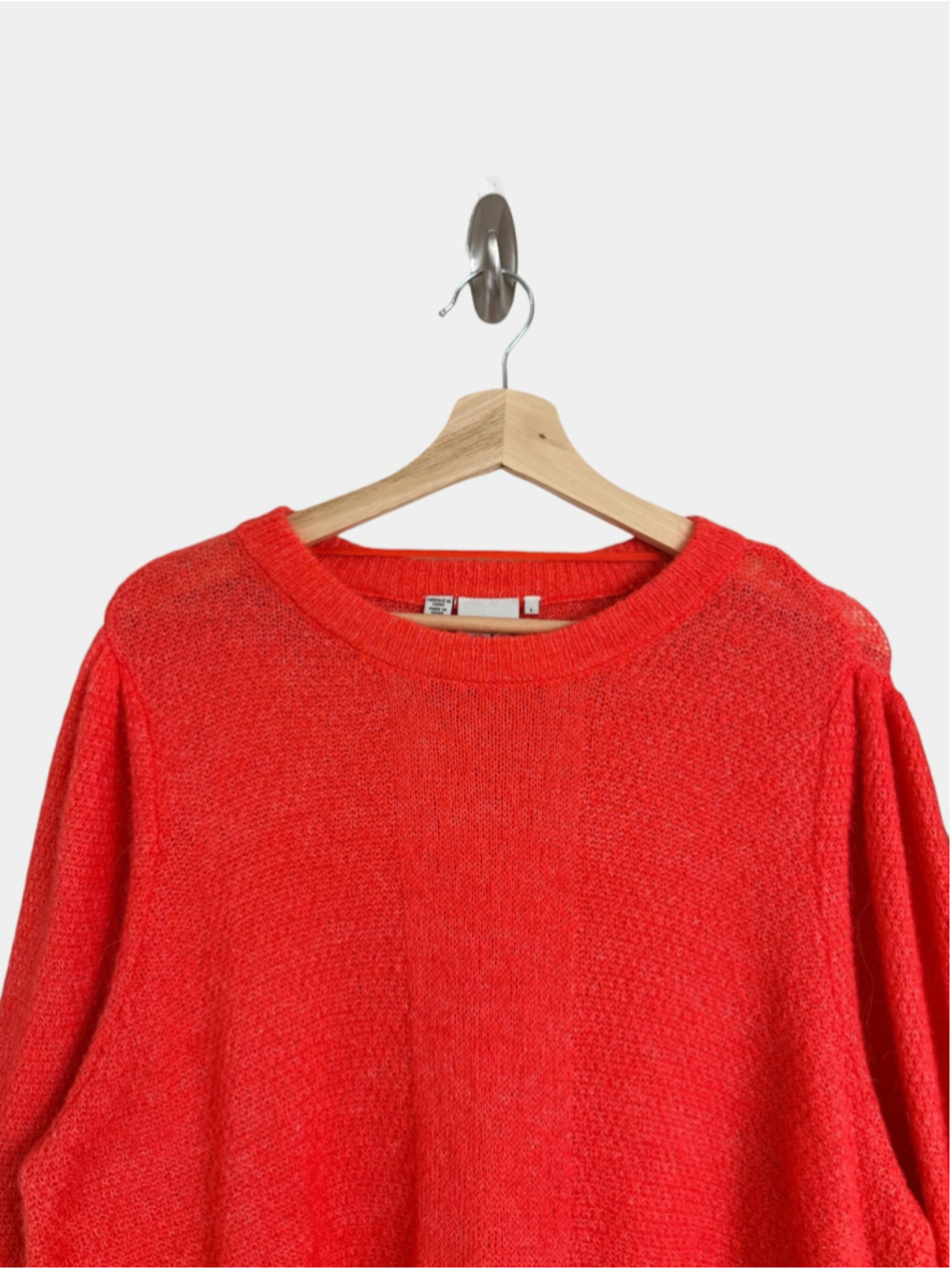 ICHI IKHAMARA Balloon Sleeves Loose Fit Knitted Sweater Lightweight, Sz L - Picture 4 of 12